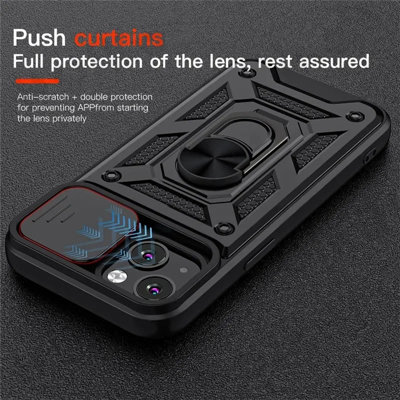 Funda con soporte de anillo magnético a prueba de golpes para iPhone 15, 13, 12, 11, 14 Pro, X, XR, XS Max, 12, 13 Mini, 7, 8 Plus, 11Pro