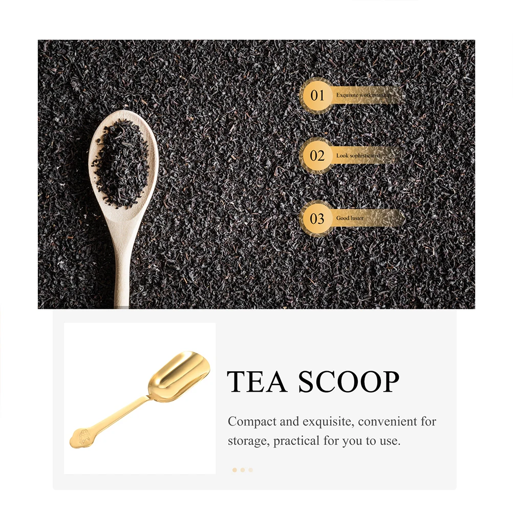 

2pcs Stainless Steel Spoons Long Handle Tea Scoop Shovel For Tea Ceremony Salt Coffee Grounds Waterproof Kitchen Bar