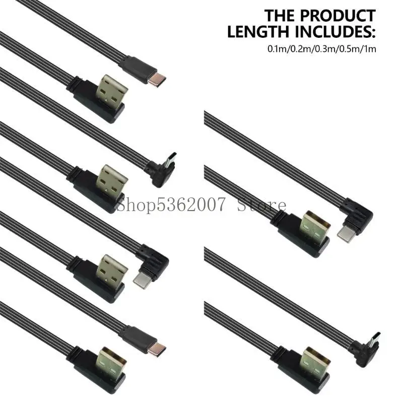 USB 2.0 Мужчина до USB C Тип C Мужские угловые данные плоский кабель FPC для FPV & Disk & Phone 40JB