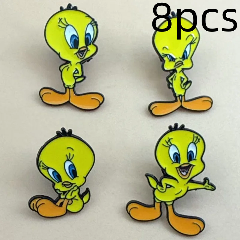 8 peças de Pins de Esmalte de Patinho Amarelo Fofo, Broches Criativos de Desenho Animado de Animais para Lapela, Acessórios para Mochilas, Roupas e Chapéus, Presente para Crianças
