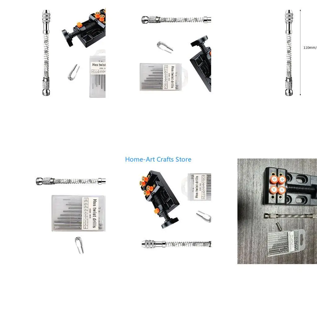 Y3NA 10Pcs Semi Automatic Hand Twist Drill Set Chuck Drill Bit 0.8-3mm For Craft Work