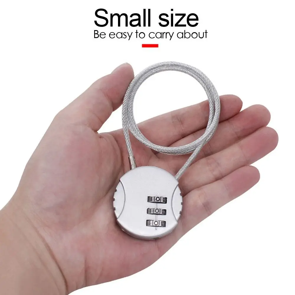 Zinc Alloy Motorcycle Helmet Lock Anti-theft Smart Combination Lock Digit Padlock Wire Rope Padlock Code Security Lock