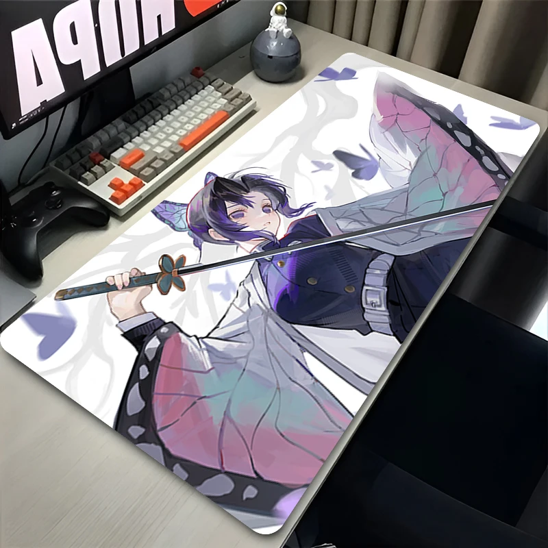 MousePad K-Kochou Shinobu Computer Desk Mat Office Keyboard Pad Carpet Anime Pc Gamer Available Sizes D-Demon Slayer Mouse Pad