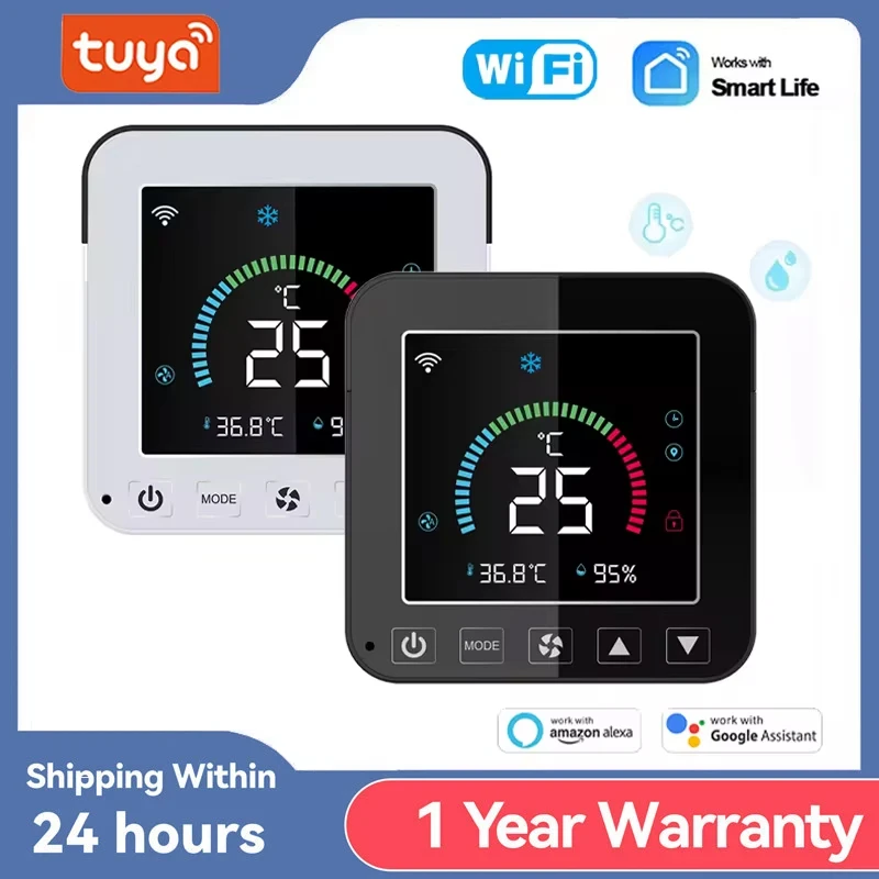 Tuya WiFi Smart Air Conditioner Controller Temperature Humidity Infrared Controller USB Power LCD Touch Screen Google Home Alexa