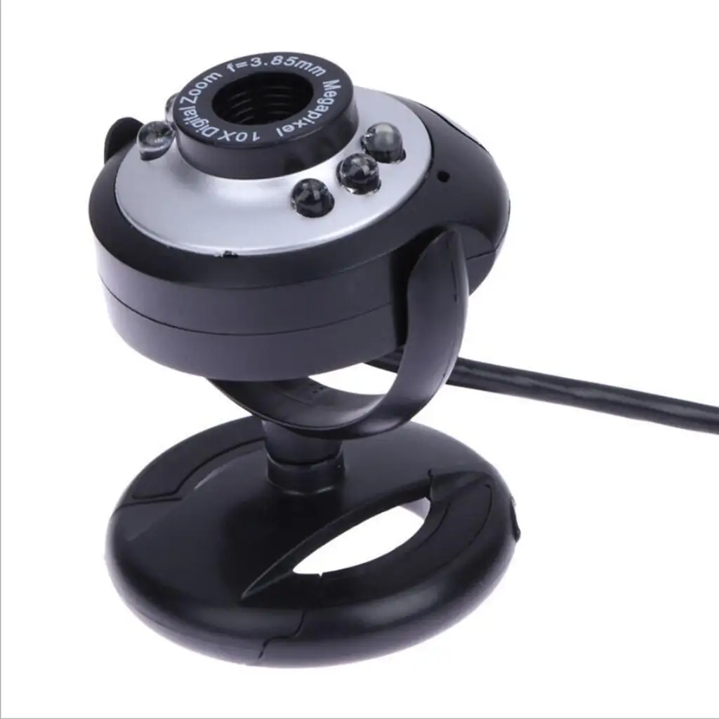 USB 2.0 Webcam 10X Clip-on Computer Web Camera with Microphone for PC Video Live Streaming Conference Gaming Plug and Play