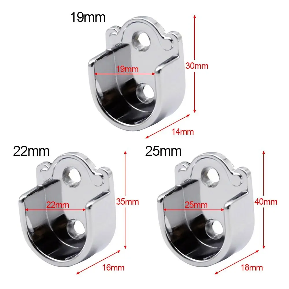 4PCS Bedroom U Shaped Closet Rod 19/22/25mm Shower Curtain Curtain Rod Bracket Flange Rod Holder Rail Holder Clothes Hanging view 6
