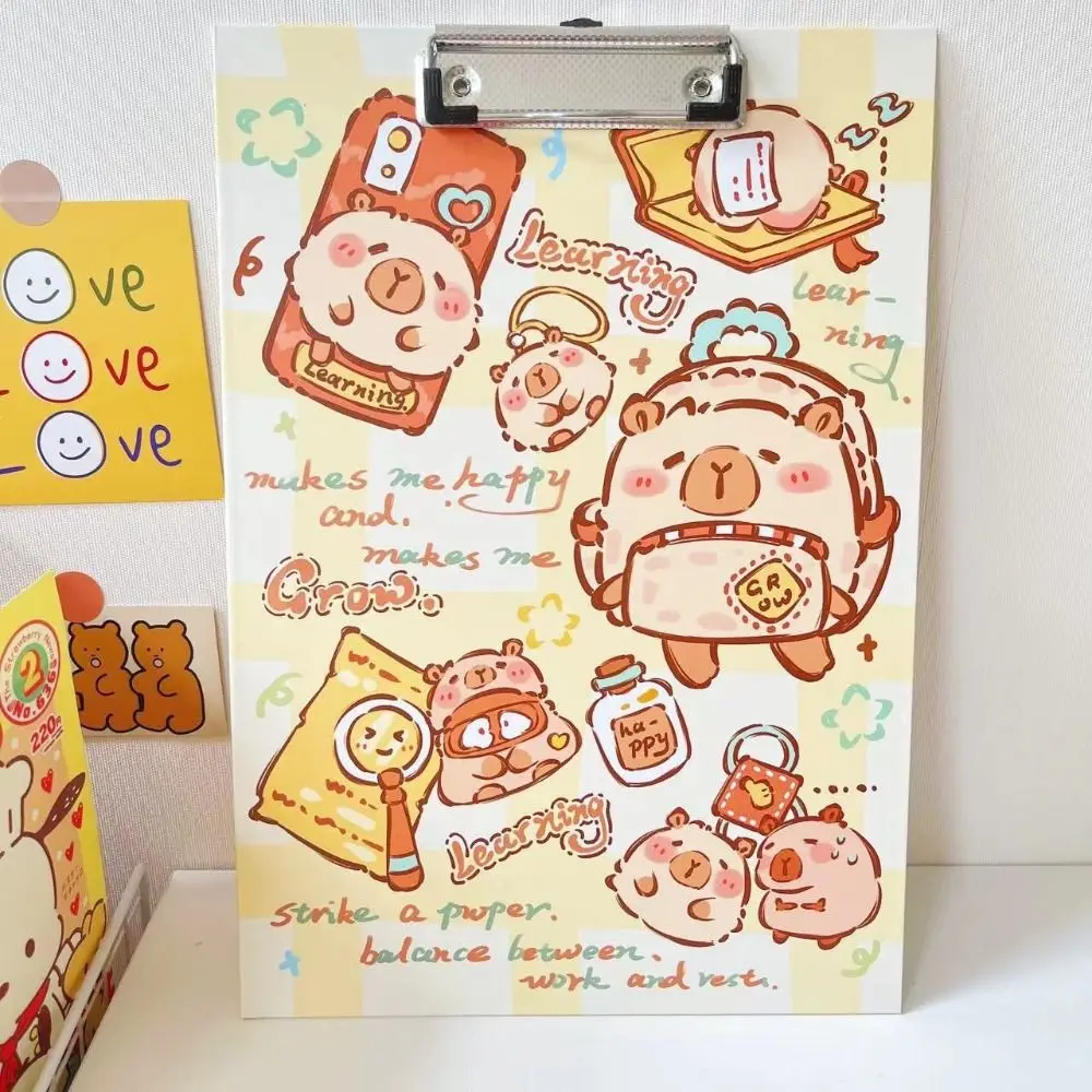 Kawaii Capibara A4 File Holder Cartoon INS Style File Folder Letter Print Test Paper Folder
