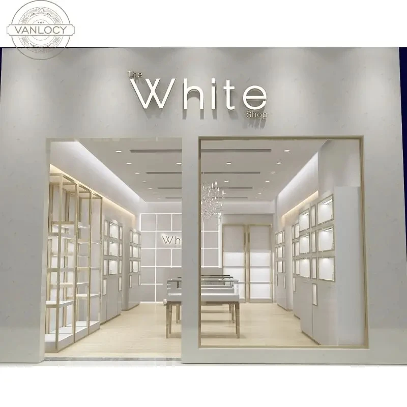 custom.Custom Simple Design Glass Wall LED Showcases Jewelry Showcase Cabinets Store and Jewellery Showroom Display