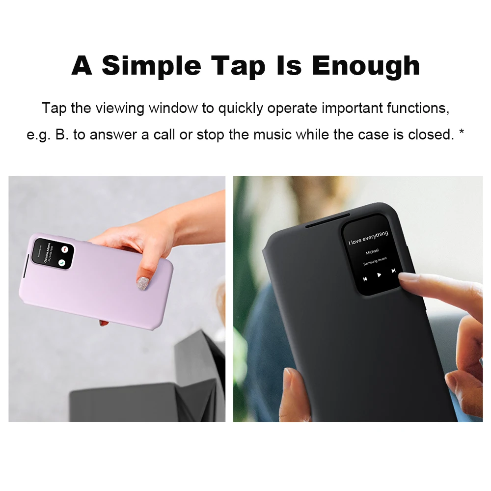 Original Samsung Galaxy A55 5G Smart View Wallet Smartphone Case Card Slot, Viewing Window S-View Wallet Cover EF-ZA556