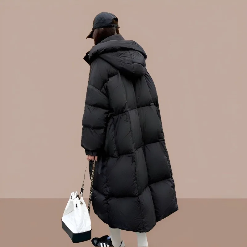 Large Size Long Down Cotton-padded Clothes Thickened To Keep Warm Over The Knee Autumn and Winter Korean Version Loose   Jackets