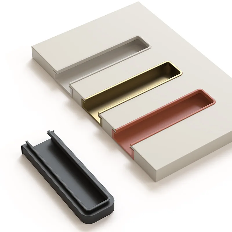 Wardrobe Door Invisible Embedded Handle Simple Cabinet Door Slotted Built-in Hidden Handle Tatami Drawer Embedded Door Handle