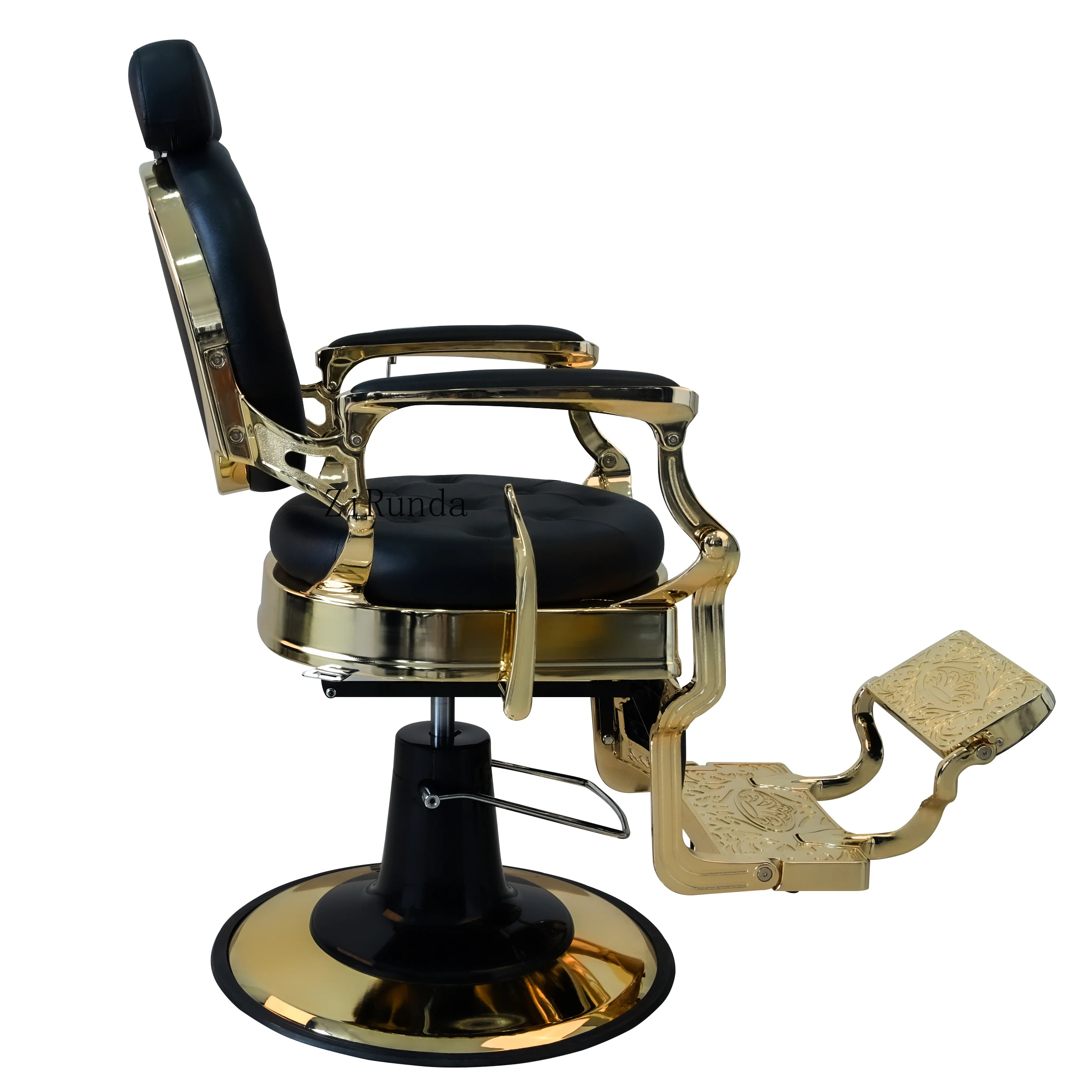 العتيقة الذهب الأسود صالون حلاقة خمر كرسي فاخر معدات الحلاقة كرسي الحلاق مع مسند الرأس