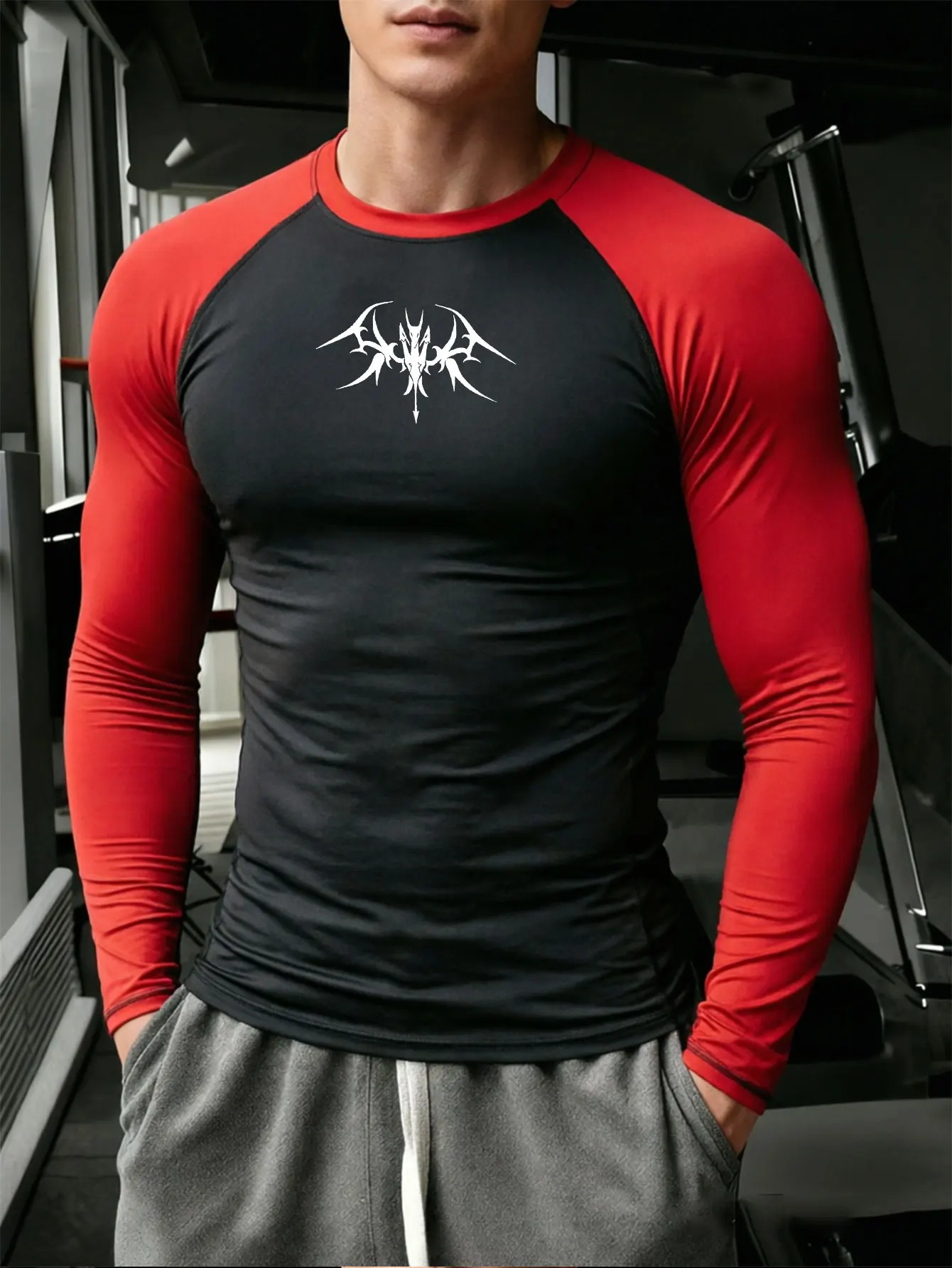 Men Sportswear Fitness Shirts Slim Fit Long Sleeve Gym T-shirt Running Top Tee Tights Training Compression Clothes Sport T Shirt