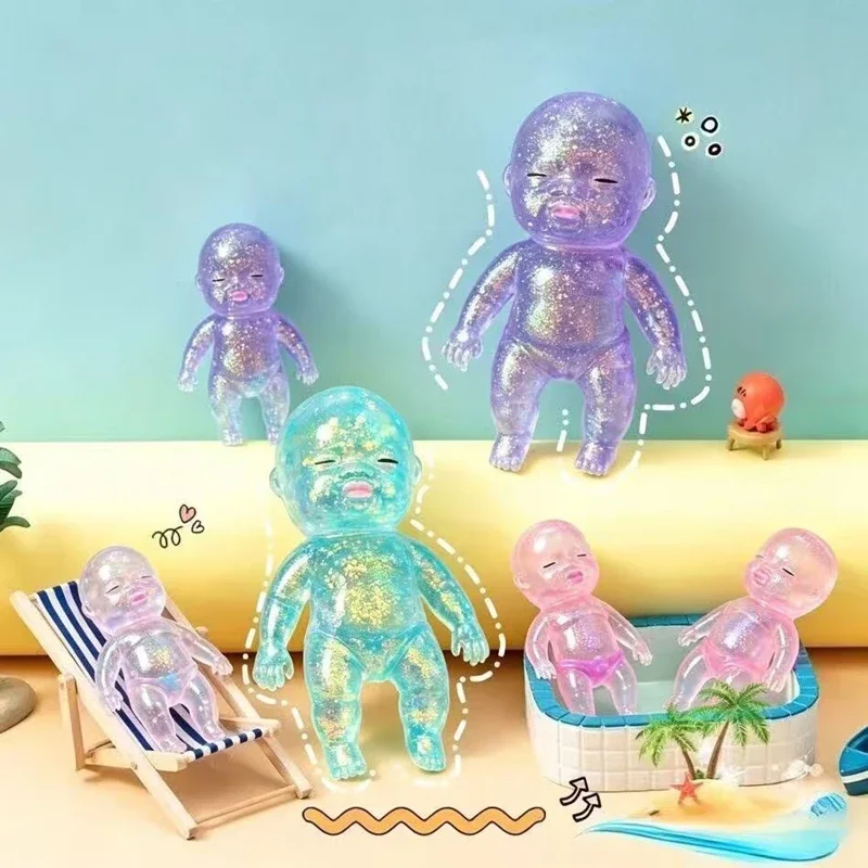 Anti-Stress-Quetschspielzeug in Niedlicher Babyform, Stressabbau-Spielzeug, Glänzendes Dehnbares Baby-Spielzeug mit Langsamer Aufstiegshöchse, Geschenk für Freunde 2026 – Detail 2
