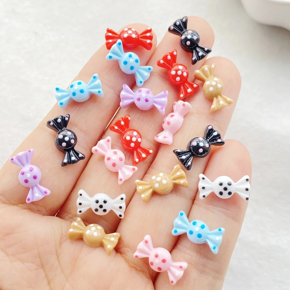 30pcs Resin Colorful Mini Cartoon Candy Series Wearing Armor Figurines Flat Back Nail Art DIY Scrapbook Crafts