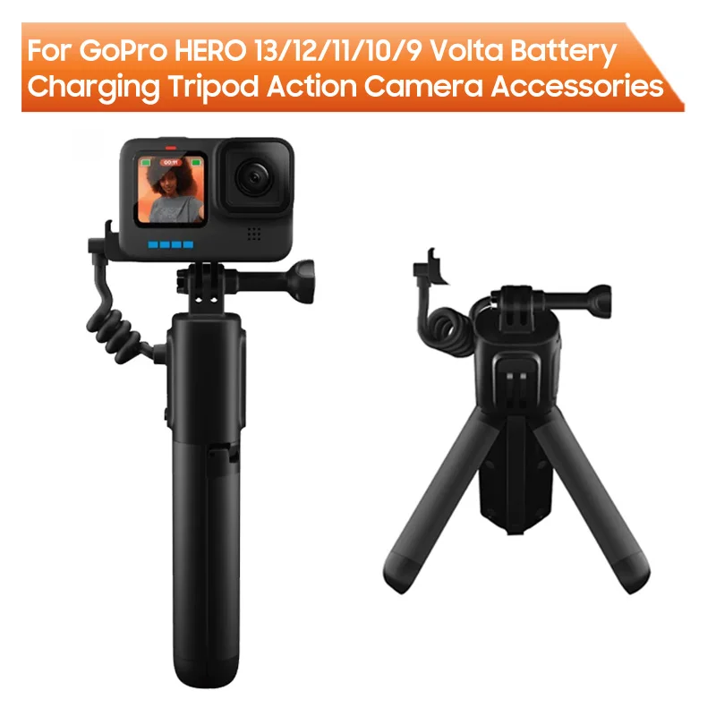 For GoPro HERO 13 12 11 10 9 Volta Battery Charging Handheld 4900mAh Tripod Selfie Stick  Action Camera Shooting Accessories