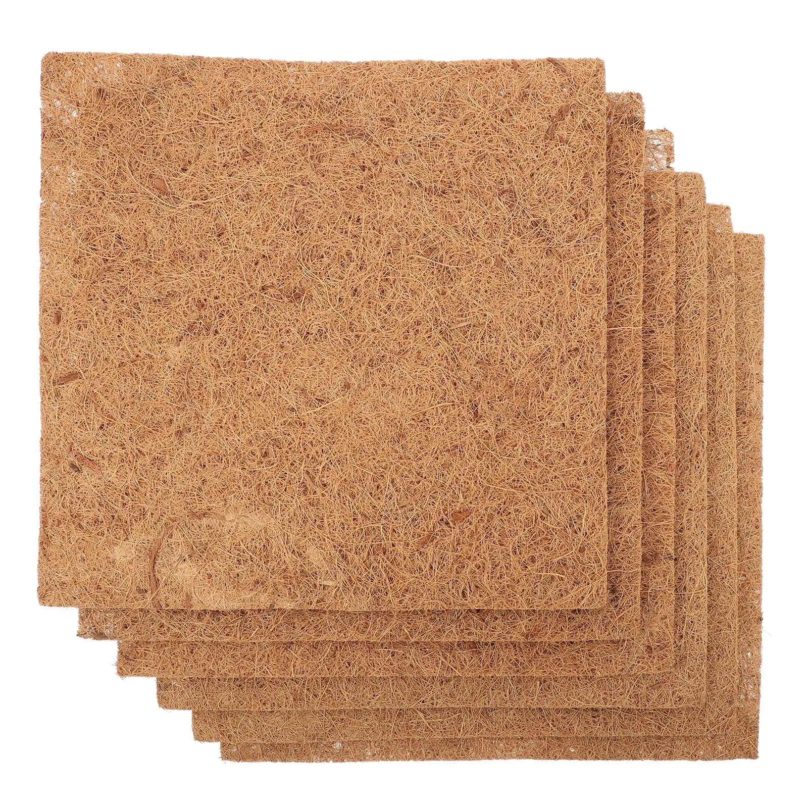 

6Pcs Natural Coconut Fiber Pet Mats Chicken Pads Reptile Breeding Eggs Mat Multiuse Rug Terrarium Bedding Substrate For Reptile