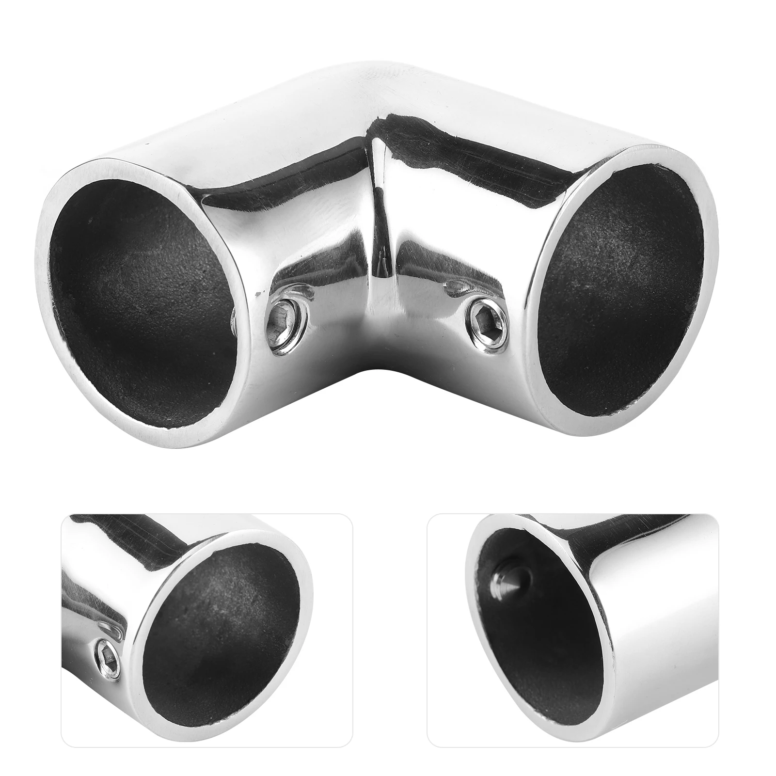 Boat Pipe Connector 90° Elbow Tube Joint OEM Stainless Steel Hand Rail Fitting 22mm/0.9in for Marine Yacht Part