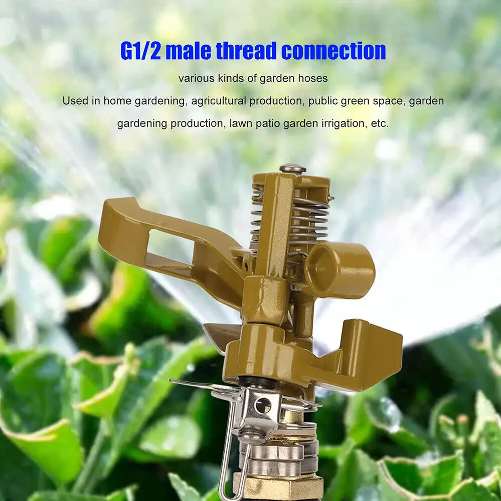 4' Sprinkler Head Adjustable Impact Sprinkler Spray Lawn Water Irrigation Tool For Lawn Garden Park Orchard Field