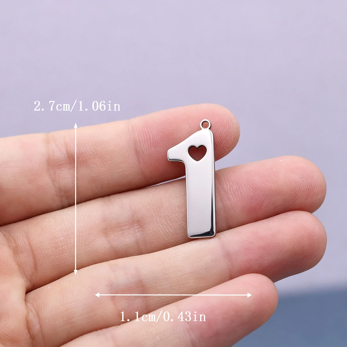 3pcs Lucky Number 1 Charms Stainless Steel Pendant For DIY Birthday Bracelet Necklace Jewelry Making Wholesale