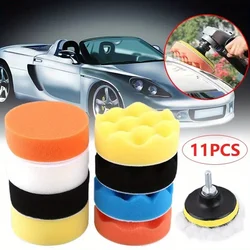 11pcs Car waxing and beauty polishing kit, polishing wheel self-adhesive pad sponge ball polishing machine waxing sponge