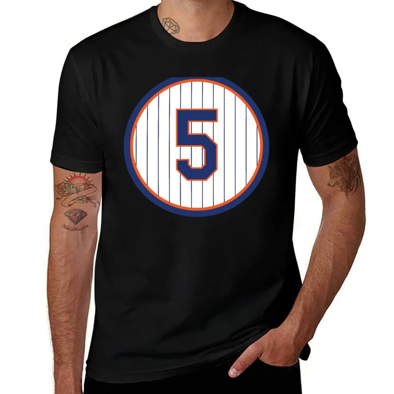 David Wright #5 Jersey Number T-Shirt graphic tee shirt anime Louboutins mens clothing