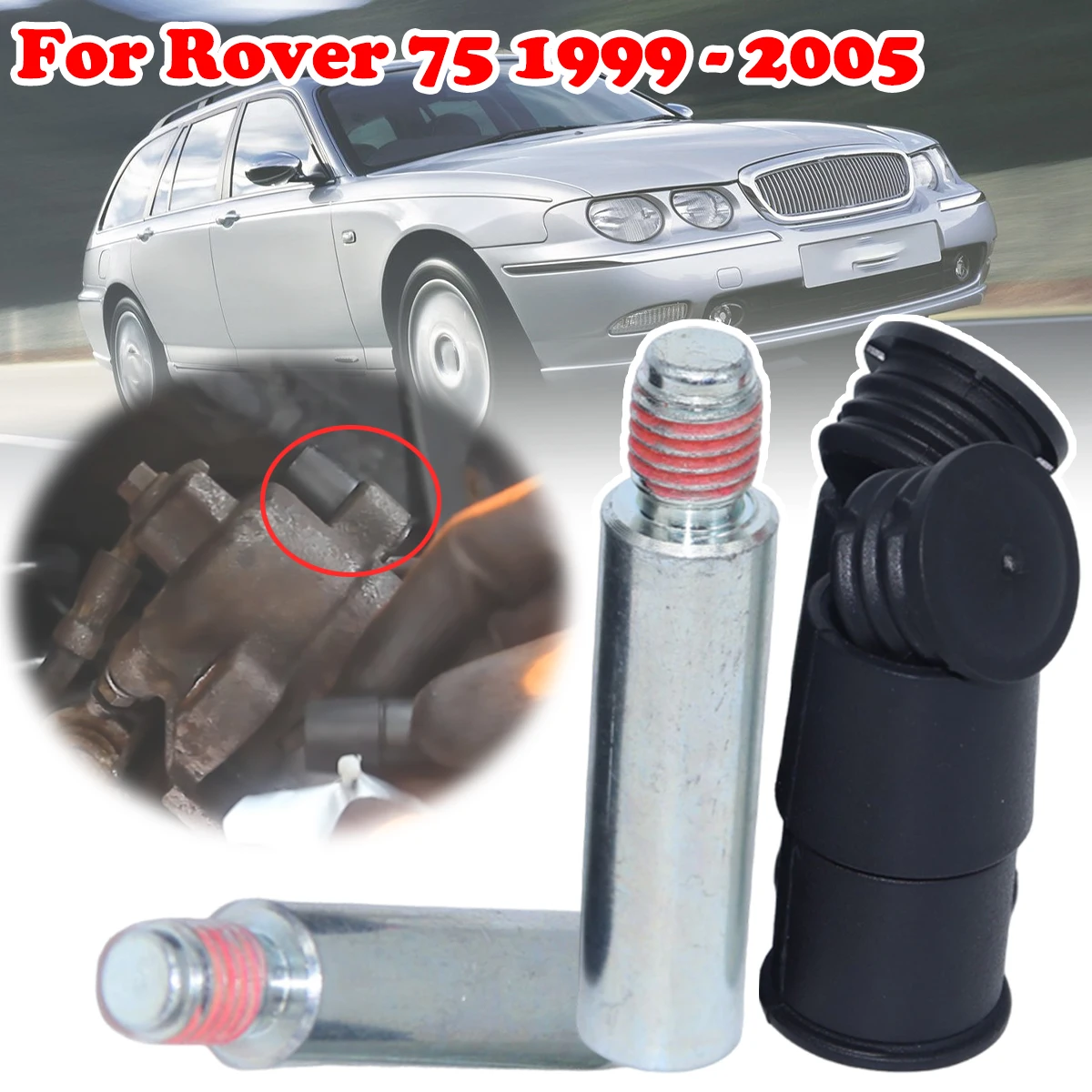 

For Rover 75 1999 2000 2001 - 2005 Front Brake Caliper Slider Guide Pins Bolt Kit Left Right Disc Housing Bellows Sleeve Bushing