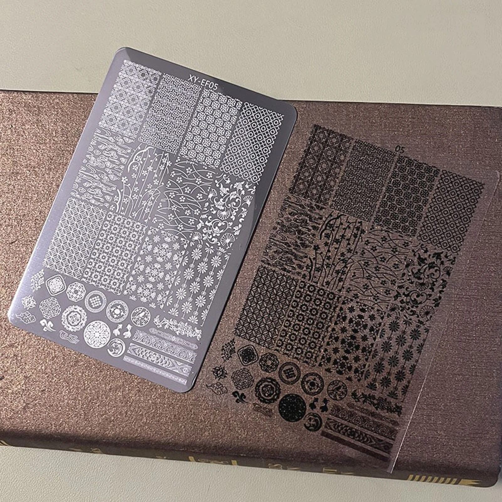 1 قطعة لوحات ختم الأظافر متعددة الأنماط مسمار الفن لوحة الفولاذ المقاوم للصدأ شريط/Bowknot/زهرة/الفرنسية مسمار تصميم أدوات الاستنسل