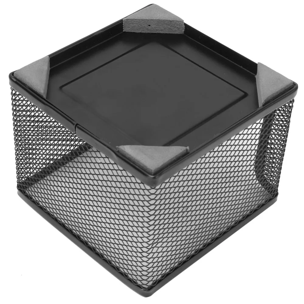 

Durable Non-slip Base Design Note Box Metal Mesh Black Metal Note Box Strong Convenient Black Note Box Desk Organization