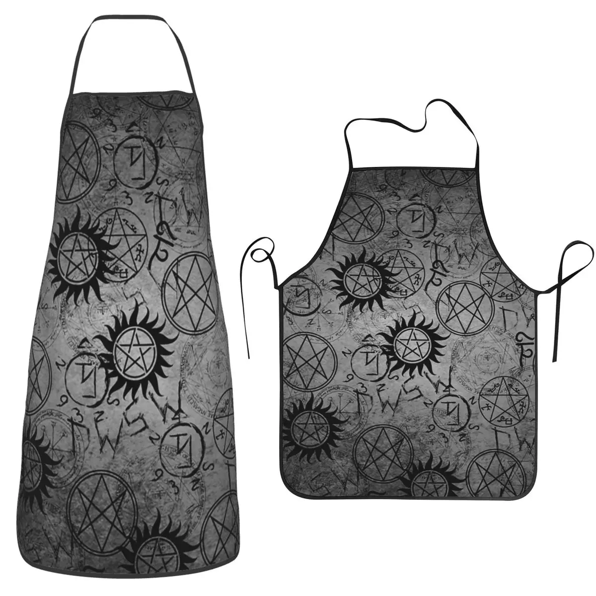 

Supernatural Grey Apron Chef Cooking Baking Tablier Waterproof Bib Kitchen Cleaning Pinafore for Women Men Gardening