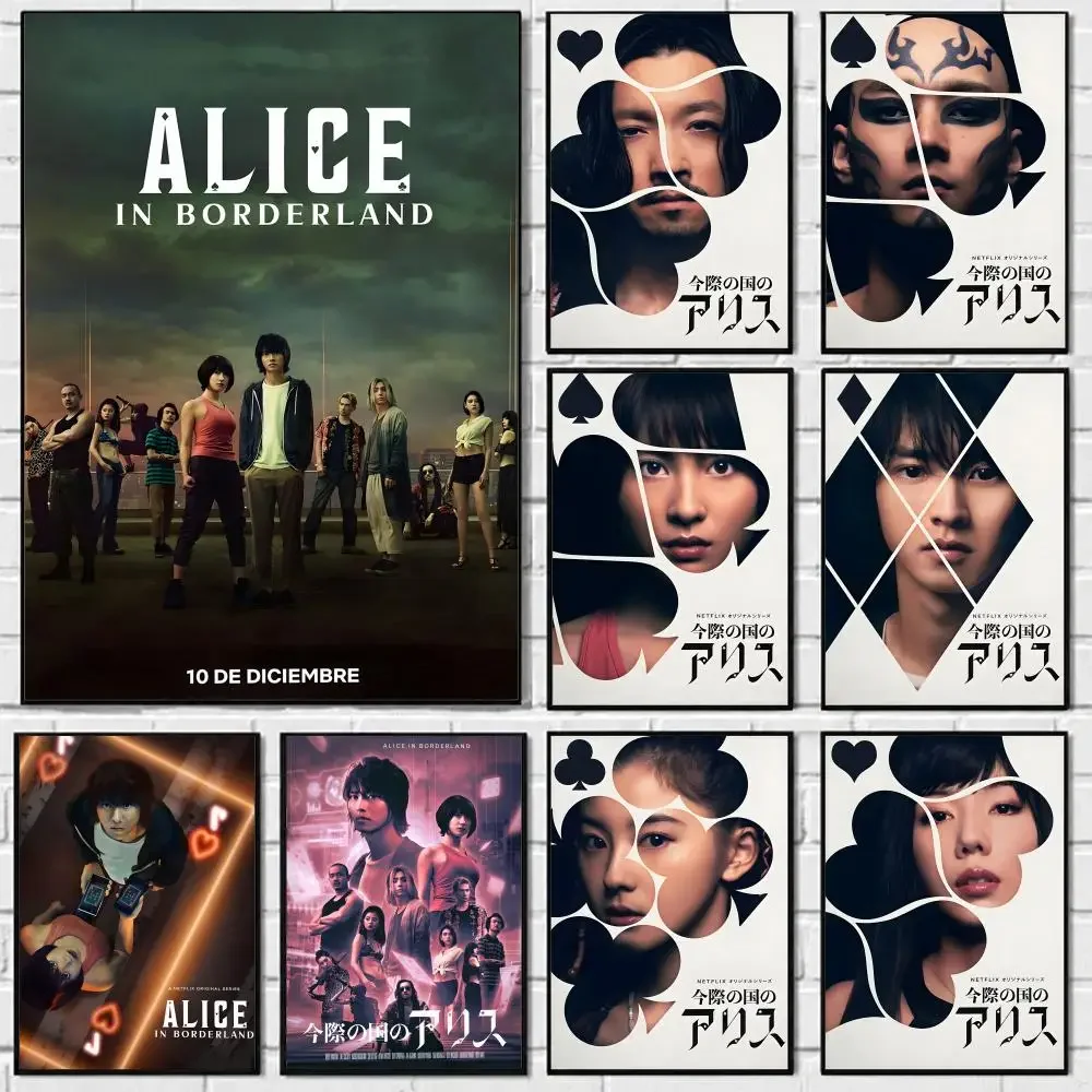 TV Series A-Alice In Borderland Poster Self-adhesive Art Waterproof Paper Sticker Coffee House Bar Room Wall Decor