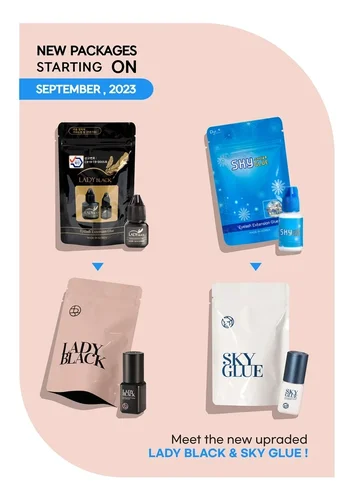Imagen 2 del producto Pegamento para pestañas Original Corea Sky S +, adhesivo negro para mujer 1-2S, zona de cielo de secado rápido, pegamento fuerte para extensión de pestañas, herramientas de maquillaje, 5/10 Uds.