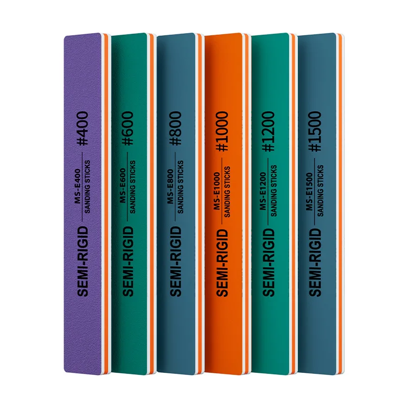 6Pcs MS-E400-1500 Semi-rigid Sanding Sticks Plastic Model Polishing Rod DIY Model Assembling Building Tools