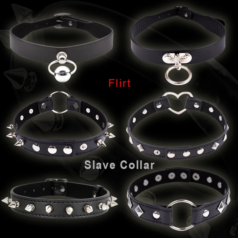 Juguete sexual Bdsm para adultos, Collar de cuello con letras de esclavo, Pendientes, juego de rol para pareja, equipo de Bondage, Gargantilla decorativa Punk, accesorios exóticos