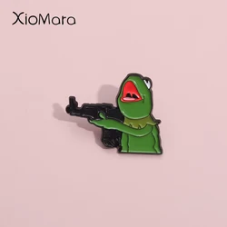 Creative Frog Love Sniper Lapel Pin Anime Games Badge Enamel Pins For Hats Clothes Backpacks Decoration Jewelry Accessories Gift