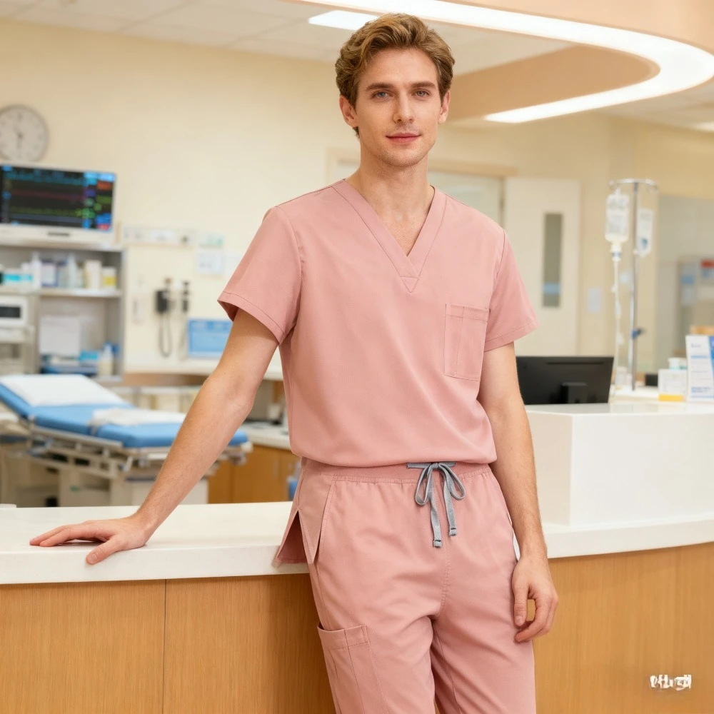 

Unisex Quick-Dry Scrub Top - Short Sleeve Shirt for, Nursing & Veterinary Hospital Duty