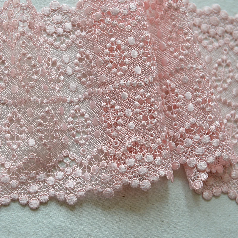 hot sale Pink water soluble embroidery lace accessories 14.5 cm wide G418 tissus de luxe latest lace of 2024