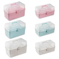 1Pcs 3 Layers Multi-function Storage Box With Clear Lid Plastic First Aid Kit Medical Box Portable Organizer Container Case