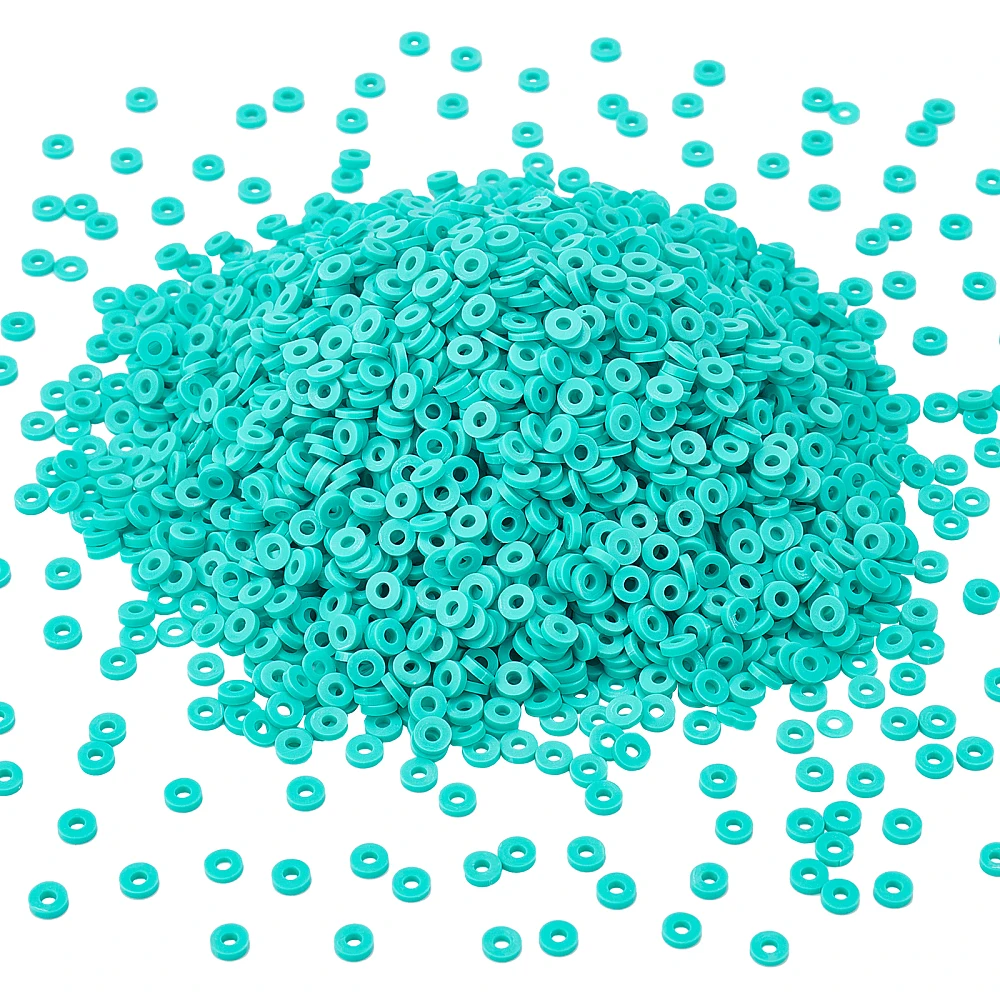 3000 Pcs Polymer Clay Beads 4mm Flat Heishi Beads Disc Spacer Beads with 1mm Hole for Bracelets Necklaces Earring Making