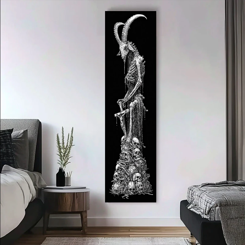 VIKAMA Dark Anime Female Warrior Tapestry Cool Gothic Aesthetic Wall Hanging for Bedroom Game Room Home Decor Wall Art Soft