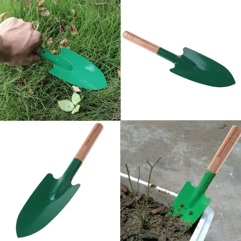 Wholesale 10pcs Wooden Handle Reinforced Gardening Shovel Loose Soil Planting Easy Use