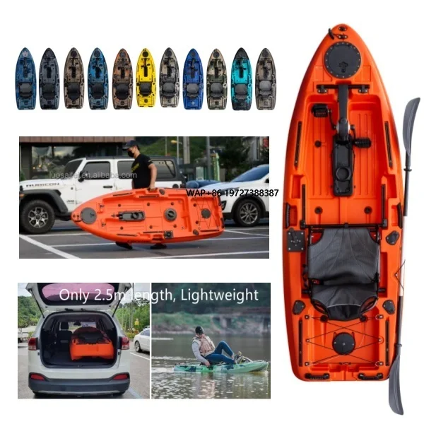 

LSF 8FT 2.5M Single Seat 1 Person Electric Motor Plastic Pedal Fishing Kayak Boat Canoe with Accessories Easy to Carry