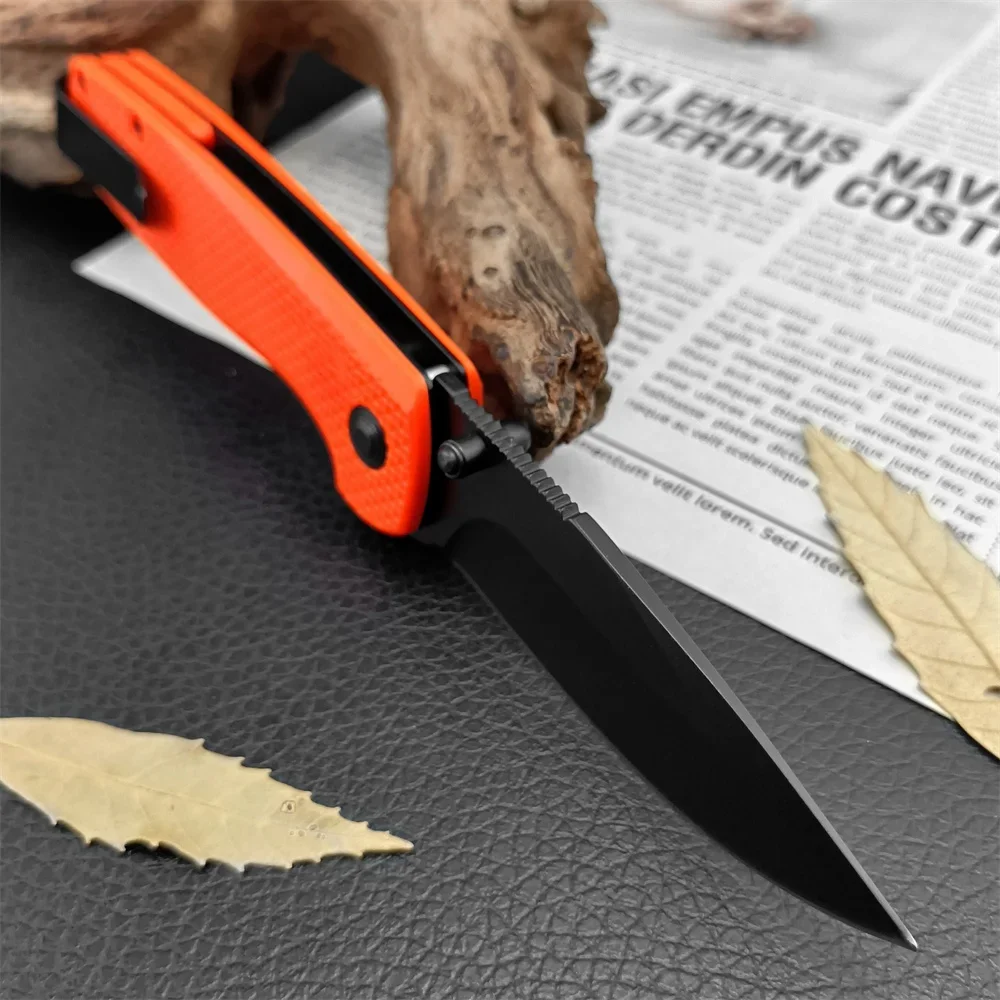 Folding Flip Assist Pocket Knife 440C Blade Orange Nylon Fiberglass Handle EDC Outdoor Camping Tactical Hunting Military Knife