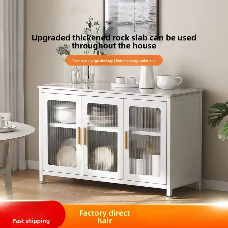 Kitchen Shelves Floor-to-ceiling Multi-layer Slate Storage Cabinets Microwave Oven Vegetables Side Bowls Lockers Kitchenware
