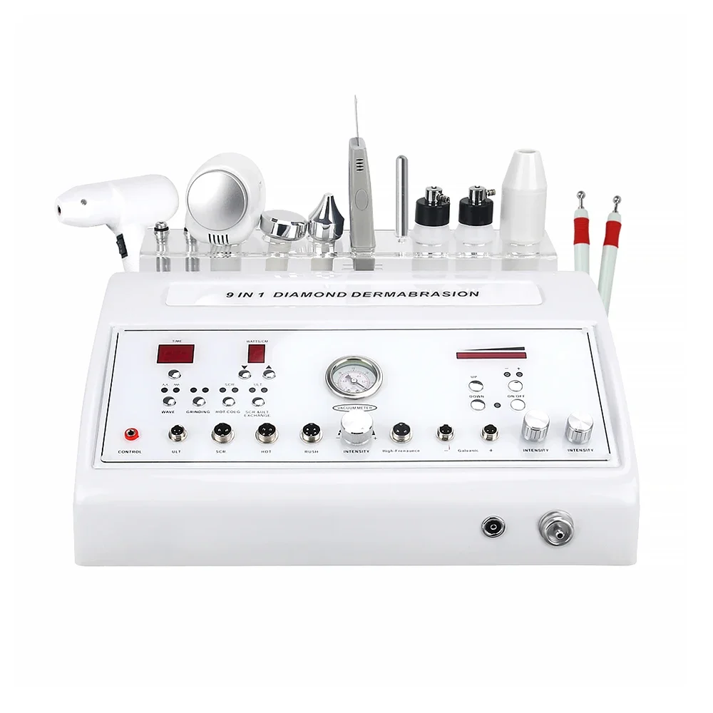 

Portable 8 in 1 Ultrasonic BIO scrubber + high frequency care diamond micro dermabrasion machine