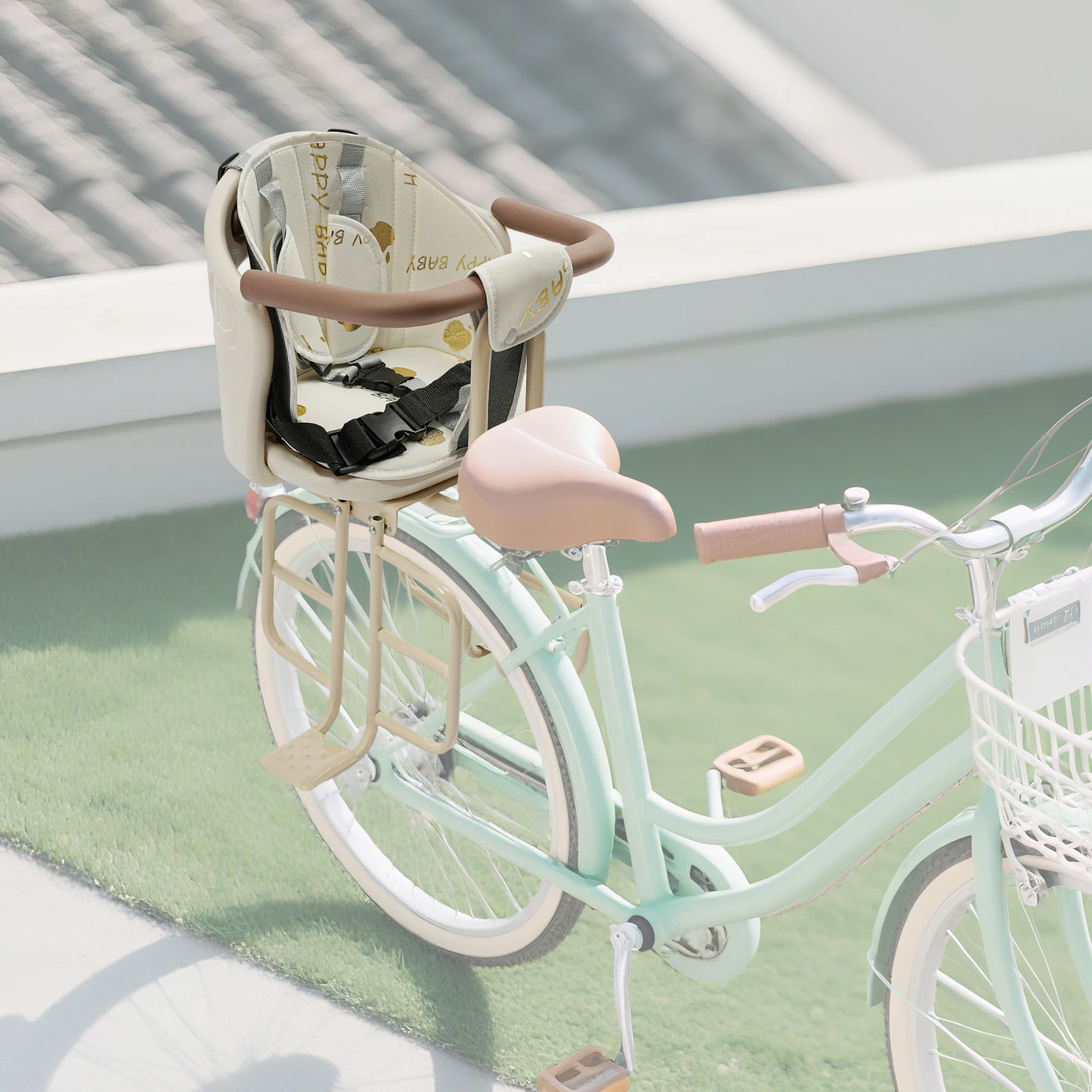 دراجة الطفل المقعد الأمامي حزام الأمان الدرابزين دراجة أطفال مقعد السلامة السرج دراجة هوائية جبلية السرج الملحقات 4 خيارات الألوان