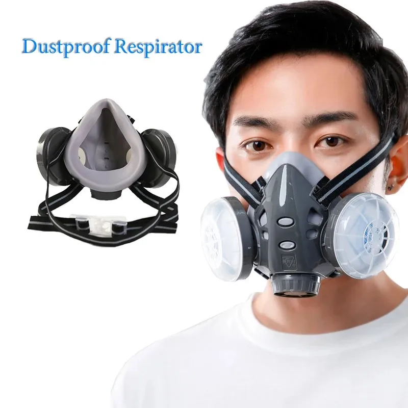 

Dual Filter Dust-proof For Work Safety Carpenter Builder Polishing Daily Protection Respirator Reusable Half Face Dust Mask