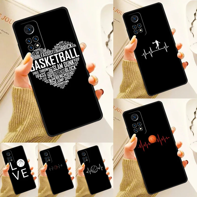 Basketball Heart Beat Case For Samsung Galaxy S24 Plus S23 S20 S21FE Lite S22 Ultra Note 20 S8 S9 S10 Phone Coque