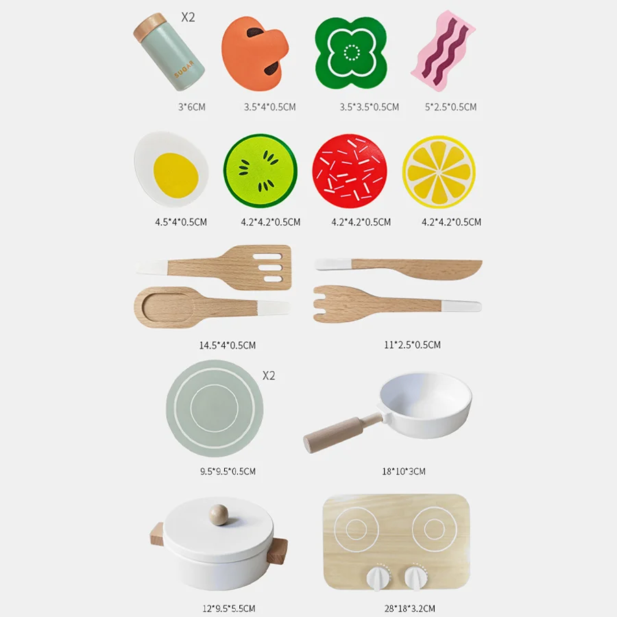 Kinderen Fantasiespel Houten Keukenset Kookgerei Keukengerei Educatief Montessori Speelgoed voor Kinderen Kerstcadeau