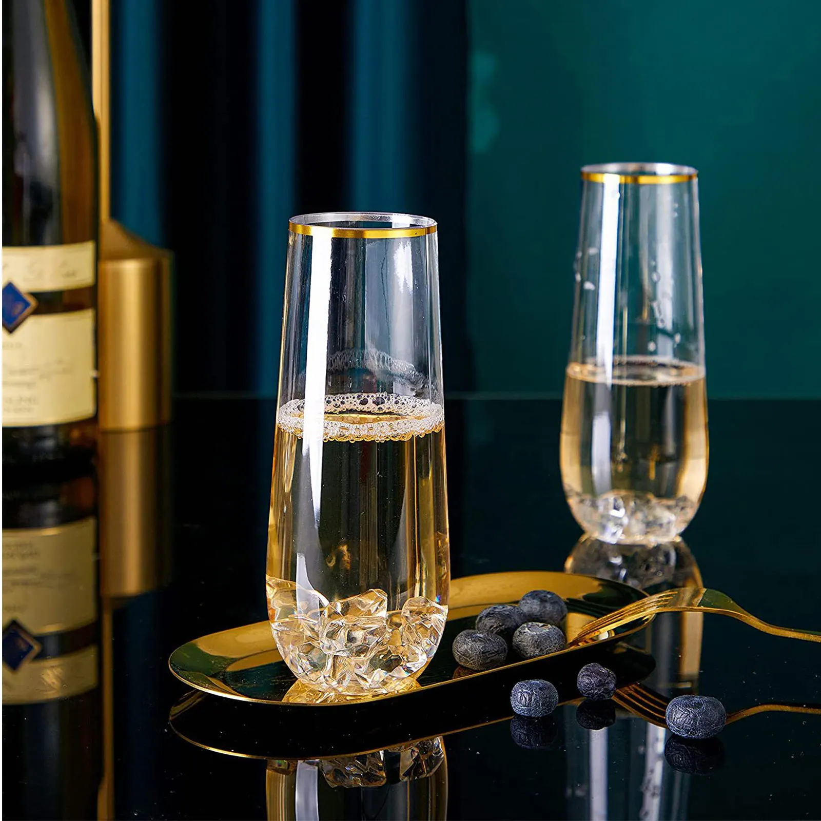 

4 Pcs Transparent Plastic Cup Disposable Cold Drink Wedding Party Beverage Glass Transparent Cup